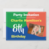 Invitation d'anniversaire 8 ans avec photo (Devant)