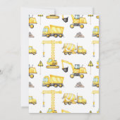 Invitation d'anniversaire 8 ans Construction (Dos)