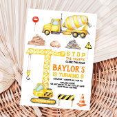 Invitation d'anniversaire 8 ans Construction