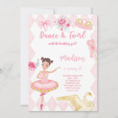 Invitation d'anniversaire 8 ans de ballerine  (Devant)