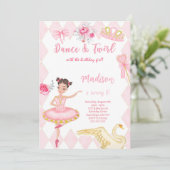 Invitation d'anniversaire 8 ans de ballerine  (Debout devant)