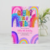 Invitation d'anniversaire 8 ans 'Eight is a Vibe' (Debout devant)