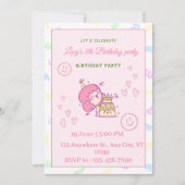 Invitation d'anniversaire 8 ans fille (Devant)