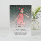Invitation d'anniversaire 8 ans Photo de fête d'an (Debout devant)