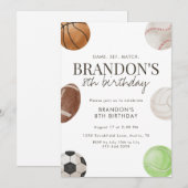Invitation d'anniversaire 8 ans pour garçons Game  (Devant / Derrière)