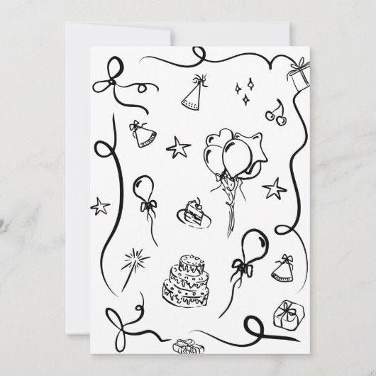 Invitation d'anniversaire 8e, main tirée 8e annive (Dos)