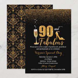Invitation d'anniversaire 90 ans fabuleuse pour fe