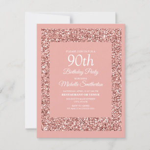 Invitation d'anniversaire 90 ans femme Paillettes
