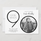 Invitation d'anniversaire 90 ans Photo Moderne (Devant)