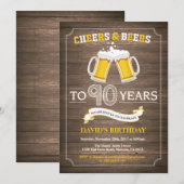 Invitation d'anniversaire 90 ans Rustic Beer Surpr (Devant / Derrière)
