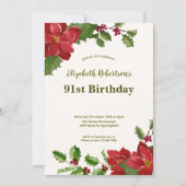 Invitation d'anniversaire 91 ans à la végétation f (Devant)