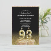 Invitation d'anniversaire 93 ans pour lui noir et (Debout devant)