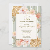 Invitation d'anniversaire 98 ans aux couleurs auto (Devant)