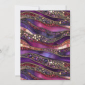 Invitation d'anniversaire 99 ans Moderne Violet Or (Dos)