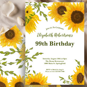Invitation d'anniversaire 99 ans pour femme Tourne