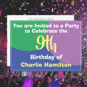 Invitation d'anniversaire 9 ans