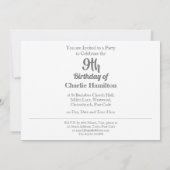 Invitation d'anniversaire 9 ans avec photo (Dos)