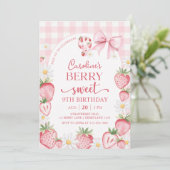 Invitation d'anniversaire 9 ans Coquette Bow Straw (Debout devant)
