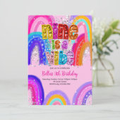 Invitation d'anniversaire 9 ans Nine is a Vibe (Debout devant)
