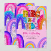 Invitation d'anniversaire 9 ans Nine is a Vibe (Devant / Derrière)