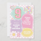 Invitation d'anniversaire 9 ans prépa Varsity past (Devant)