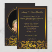 Invitation d'anniversaire à bordure dorée - 50e an (Devant / Derrière)