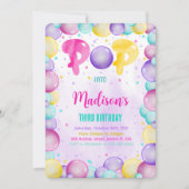 Invitation d'anniversaire à bulles modifiables (Devant)