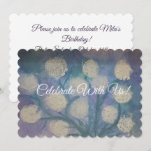 Invitation d'anniversaire à dentelle florale de pi