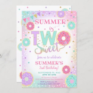 Invitation d'anniversaire à deux bonbons Donut 2e 