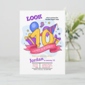 Invitation d'anniversaire à deux chiffres (Debout devant)
