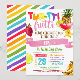 Invitation d'anniversaire à deux tii Frutti