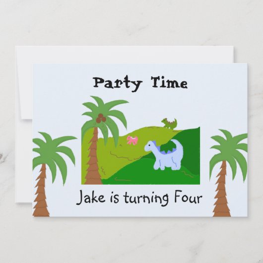 Invitation d'anniversaire à Dino Terre (Devant)