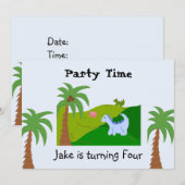 Invitation d'anniversaire à Dino Terre (Devant / Derrière)