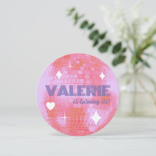 Invitation d'anniversaire à Disco Ball (Debout devant)