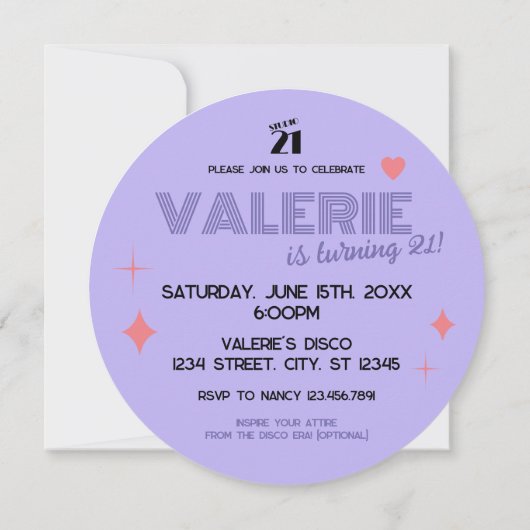 Invitation d'anniversaire à Disco Ball (Dos)