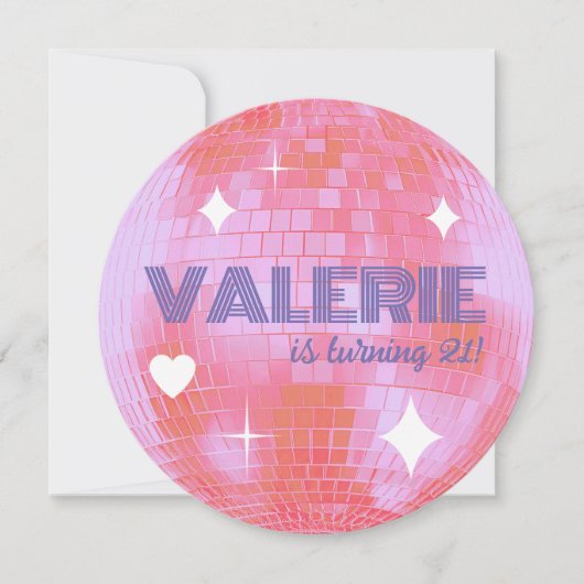 Invitation d'anniversaire à Disco Ball (Devant)