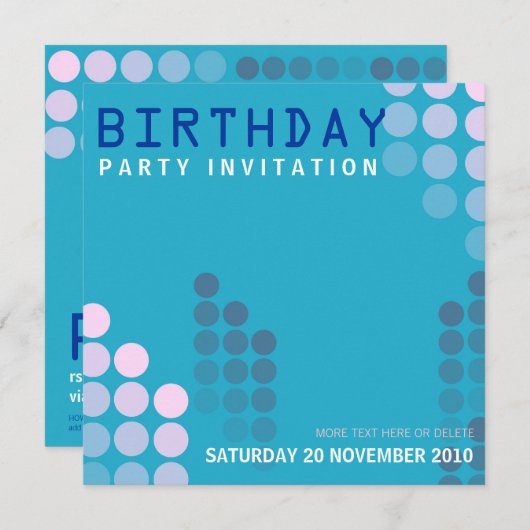 Invitation d'anniversaire à Electro House (Devant / Derrière)