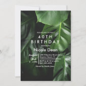 Invitation d'anniversaire à feuille tropicale pour (Devant)