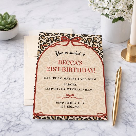 Invitation d'anniversaire à impression léopard | I