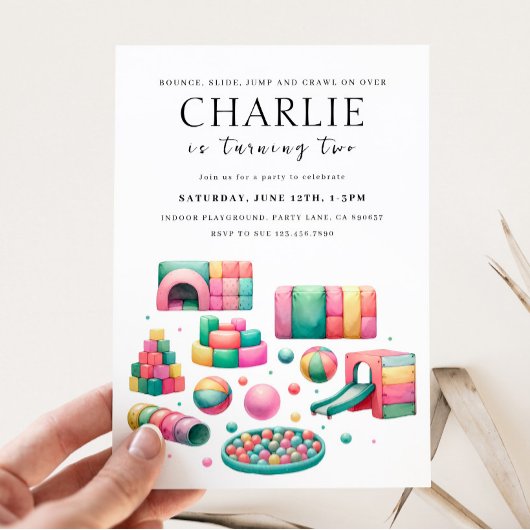 Invitation d'anniversaire à jouer en douceur à l'i