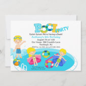 Invitation d'anniversaire à la Blue Kids Pool (Devant)
