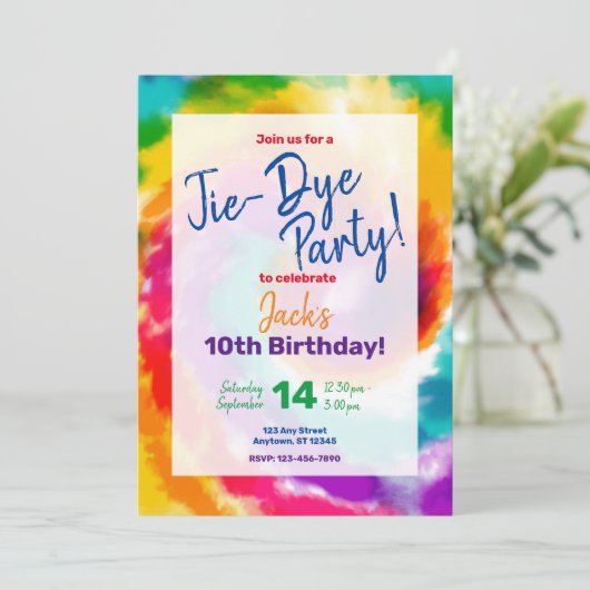 Invitation d'anniversaire à la Cravate-teinture co (Debout devant)