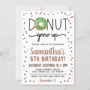 Invitation d'anniversaire à la croissance du beign