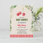 Invitation d'anniversaire à la douche à la cerise (Debout devant)