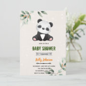 Invitation d'anniversaire à la douche au panda (Debout devant)