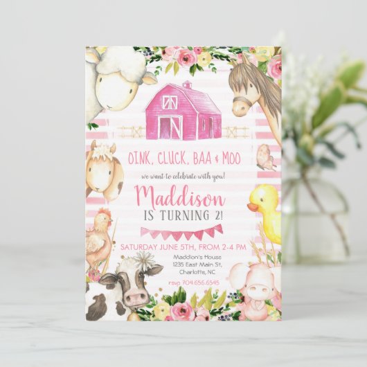 Invitation d'anniversaire à la ferme (Debout devant)