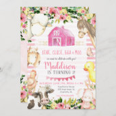 Invitation d'anniversaire à la ferme (Devant / Derrière)