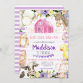 Invitation d'anniversaire à la ferme (Devant / Derrière)