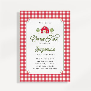 Invitation d'anniversaire à la ferme