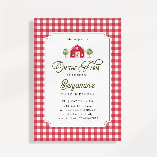 Invitation d'anniversaire à la ferme